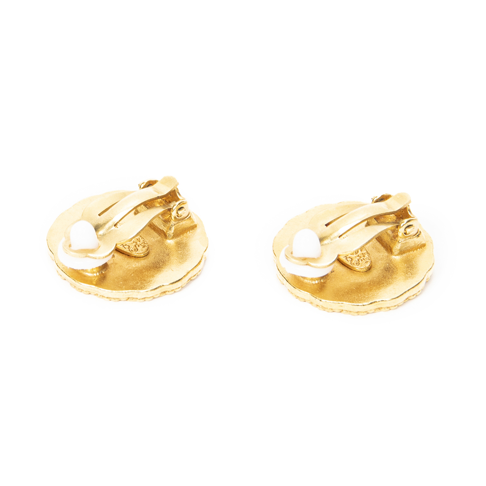 Chanel CC Round Clip On Earrings - Picture 2 of 3